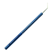 Kuglen Iris Hook IOL Lens Manipulator, Titanium, Straight Shaft, 0.5mm x 0.25mm ( K ) Shaped Tip, Round Grooved Handle, Overall Length 4-5/8" (117mm) 